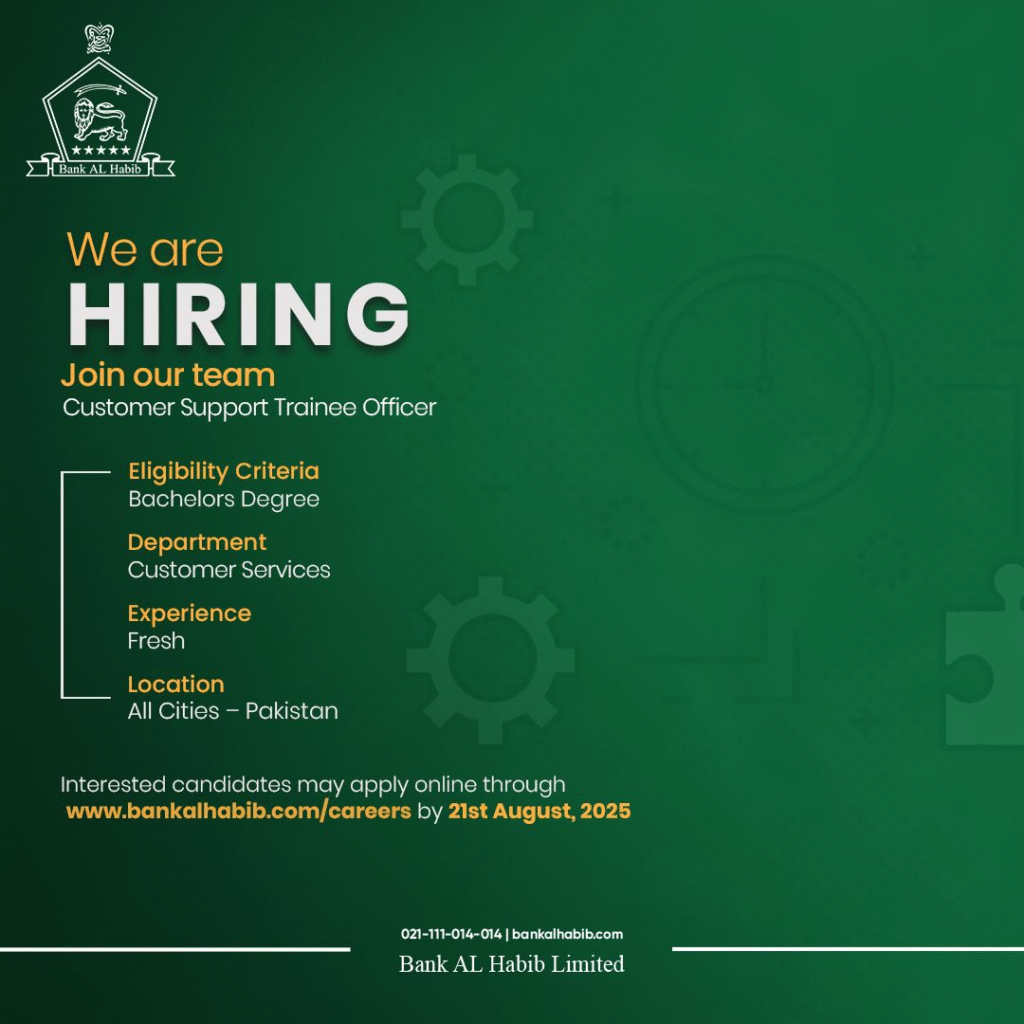 Bank Al Habib Jobs Advertisement